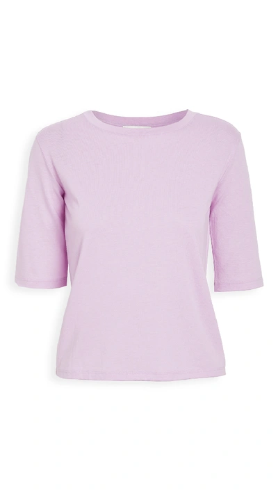 Shop Vince Elbow Sleeve Crew Tee In Lilac