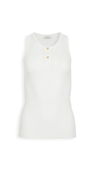 Shop Vince Henley Tank In Off White