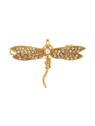 Shop Oscar De La Renta Dragonfly Barrette Hair Clip In Gold