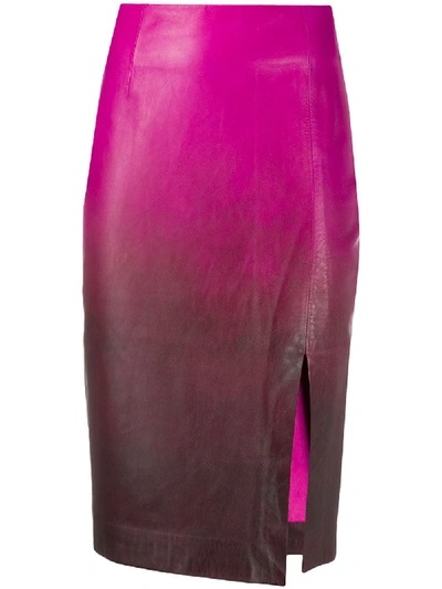 Shop Dorothee Schumacher Gradient-effect Pencil Skirt In Purple