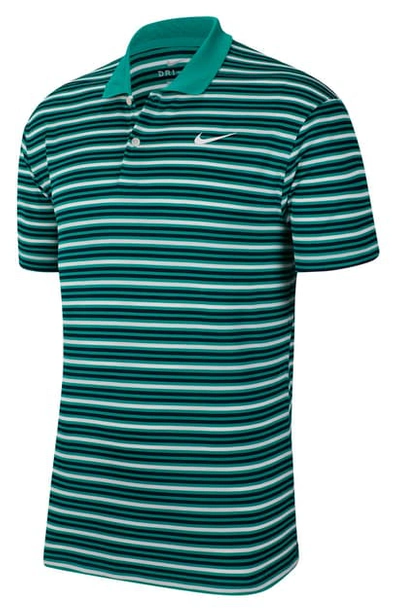 Shop Nike Golf Dri-fit Victory Polo Shirt In Neptune Green/obsidian/white