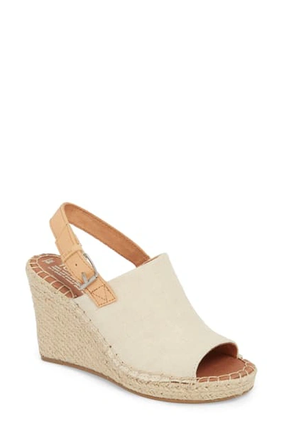 Shop Toms Monica Slingback Wedge Sandal In Natural Hemp/ Leather