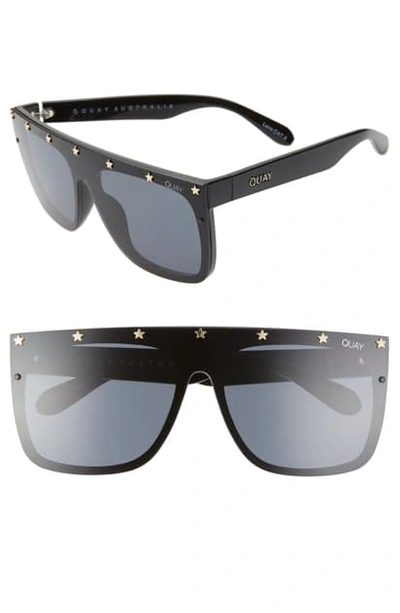 Shop Quay X Lizzo Jaded 55mm Flat Top Sunglasses In Black Gold/ Smoke