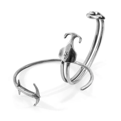 Anchor & Crew Delta Anchor Silver Bangle In Silver