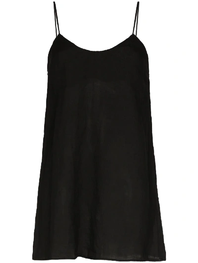 Shop Anemone Short Slip Dress In Black