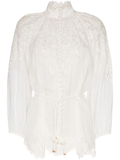 Shop Zimmermann Broderie Anglaise Blouse In White