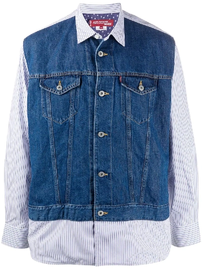 Shop Junya Watanabe X Levi's Hybrid Shirt Jacket In Blue