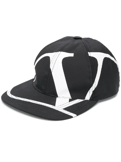 Shop Valentino Vlogo Baseball Cap In Black