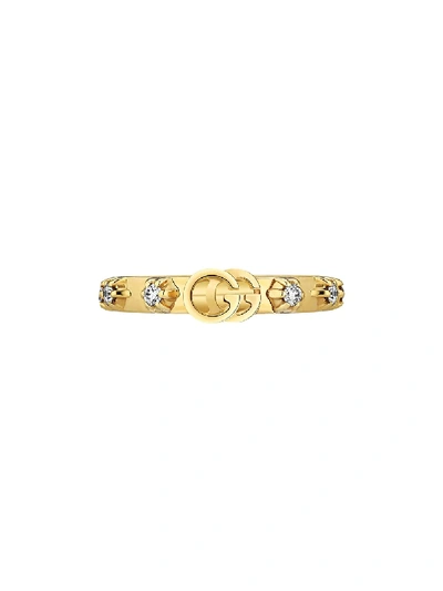 Shop Gucci Gg Running 18kt Diamond Ring In Gold