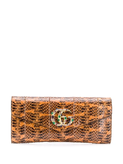 Shop Gucci Broadway Gg Clutch Bag In Orange