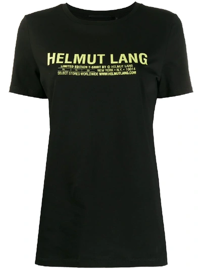 Shop Helmut Lang Cotton Logo Print T-shirt In Black