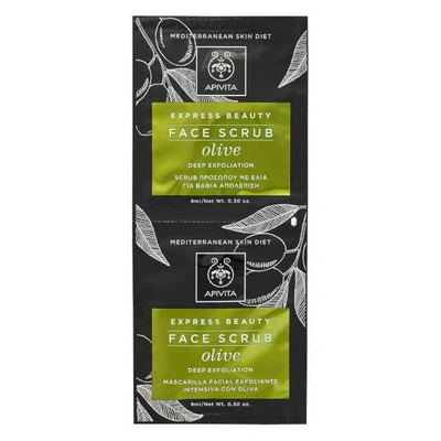 Shop Apivita Express Face Scrub For Deep Exfoliation - Olive 2x8ml