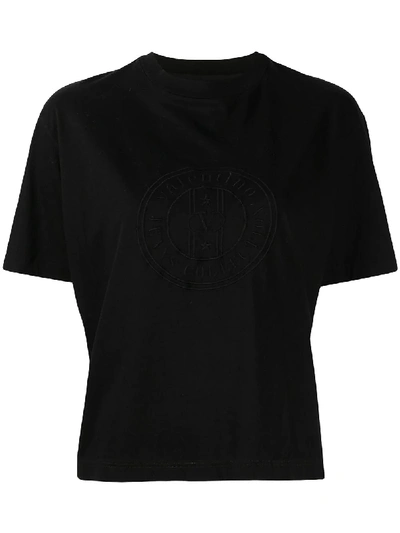 Pre-owned Valentino 1980s Embroidered Logo T-shirt In Black