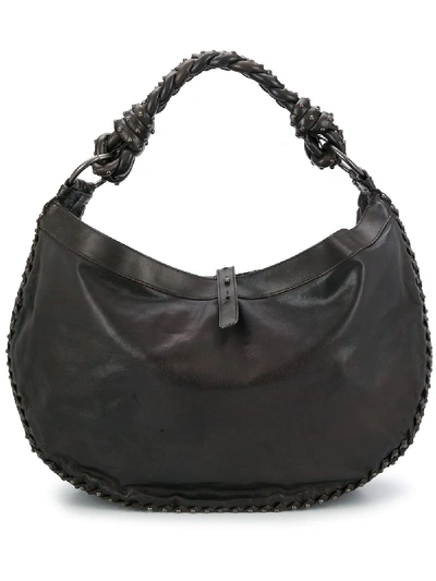 Pre-owned Bottega Veneta Stud Detailed Shoulder Bag In Brown