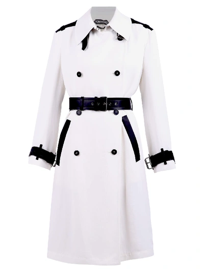 Shop Tom Ford Trench Coat In White