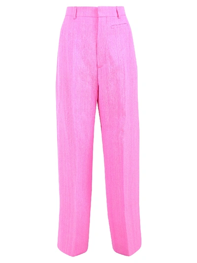 Shop Jacquemus High Waist Trousers In Pink