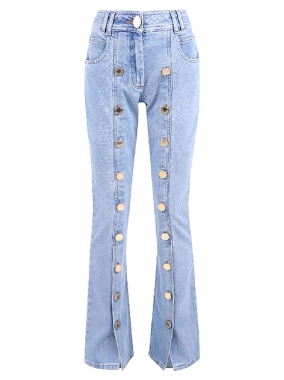 Shop Balmain Flared Jeans In Blue
