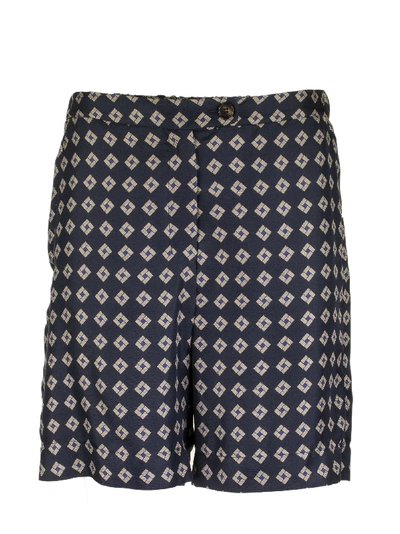 Shop Max Mara Fuoco Silk Shorts Midnightblue