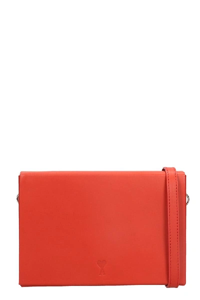 Shop Ami Alexandre Mattiussi Clutch In Red Leather