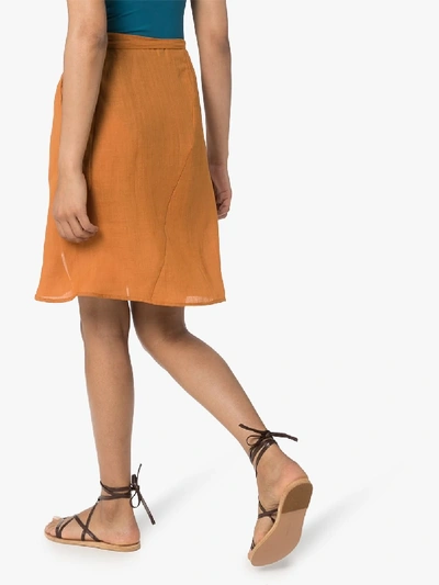 Shop Anemone Orange Femme High Waist Wrap Skirt