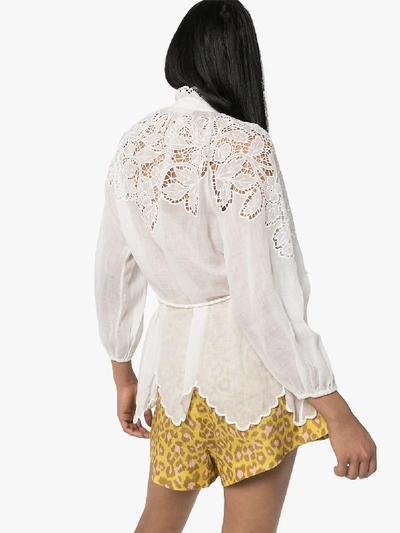 Shop Zimmermann Carnaby Broderie Anglaise Blouse In White