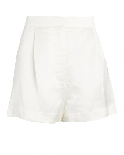 Shop Intermix Eden Satin Shorts In Ivory