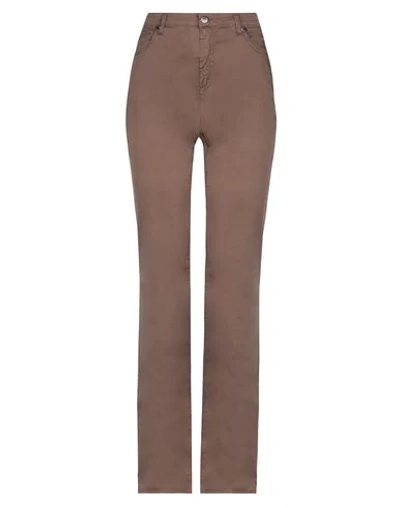 Shop Angelo Marani Casual Pants In Brown