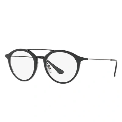Shop Ray Ban Rb7097 Eyeglasses Black Frame Multicolor Lenses Polarized 49-21