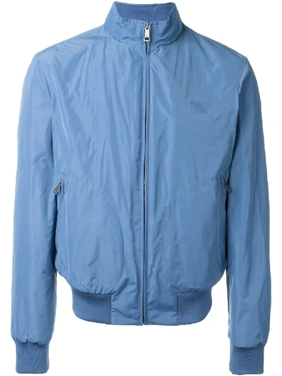 Shop Burberry Zip Pocket Bomber Jacket In Blue