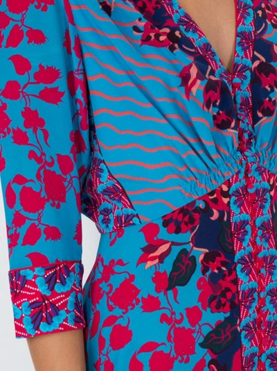 Shop Saloni Multi-print Dress Blue