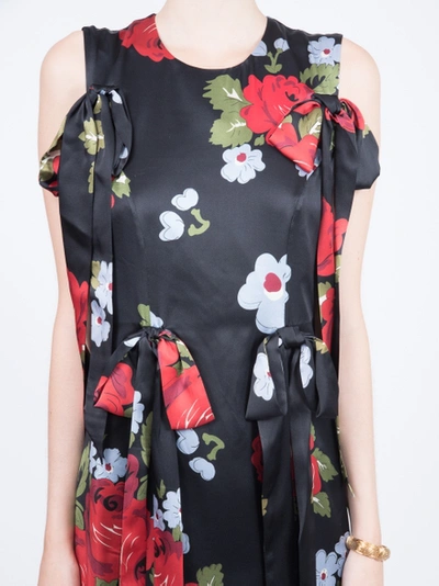 Shop Simone Rocha Bow Ribbon Floral Dress Black