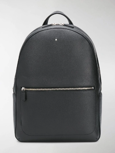 Shop Montblanc Leather Backpack In Black