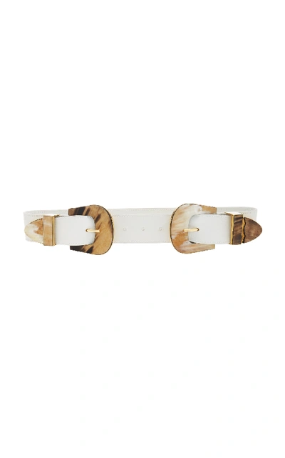 Shop Johanna Ortiz Leather Belt In White
