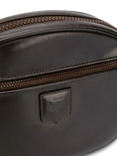 Pre-owned Celine  Logo Patch Shoulder Bag In Brown