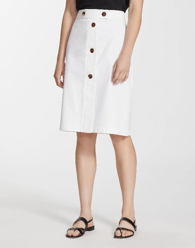 Shop Lafayette 148 Petite Fundamental Bi-stretch Taya Skirt In White
