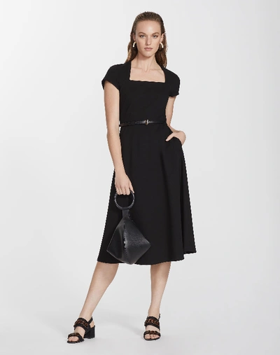 Shop Lafayette 148 Punto Milano Daisy Dress In Black