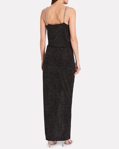 Shop Balmain Crystal-embellished Draped Gown In Black
