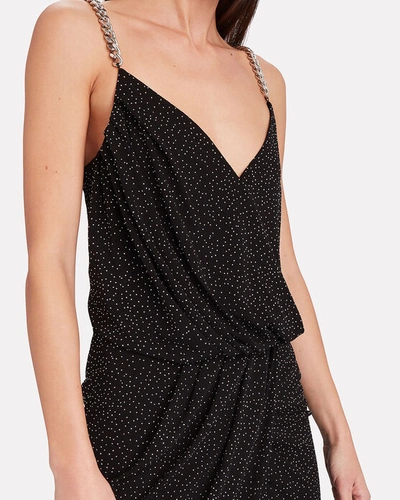 Shop Balmain Crystal-embellished Draped Gown In Black