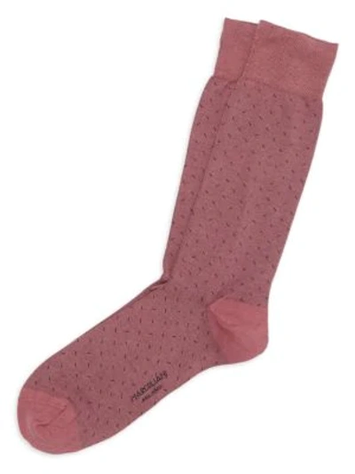 Shop Marcoliani Men's Lisle Micro Oxford Socks In Pink