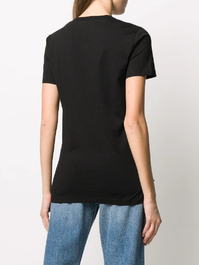 Shop Moschino Cotton Logo Print T-shirt In Black