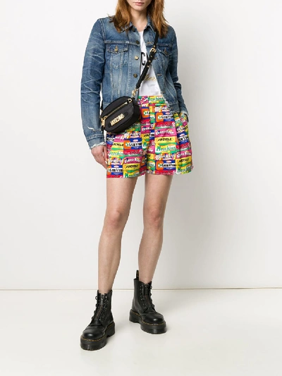 Shop Moschino Logos Shorts In Multicolor
