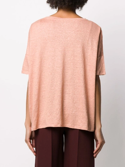 Shop Majestic Linen Blend Boxy Fit T-shirt In Pink