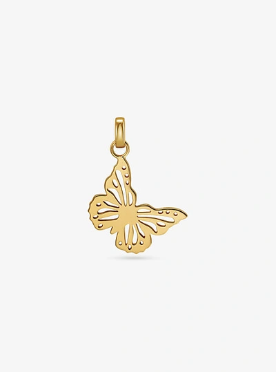 Shop Michael Kors 14k Gold-plated Sterling Silver Oversized Butterfly Charm