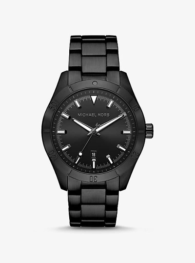 Shop Michael Kors Oversized Layton Black-tone Watch