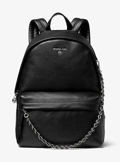 Shop Michael Kors Slater Large Pebbled Leather Backpack In Black