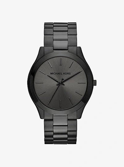 Michael Kors Oversized Slim Runway Black-tone Watch In Black