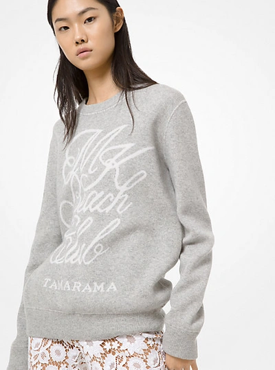 Shop Michael Kors Cotton And Cashmere Mk Beach Club Sweatshirt In Grey