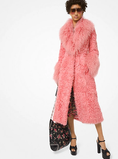 Michael Kors Shearling Coat In Pink | ModeSens