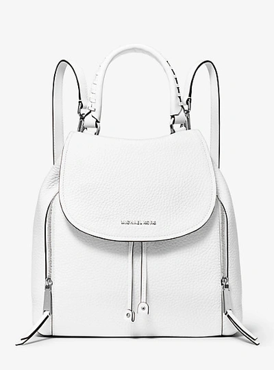 Michael Kors Viv Large Leather Backpack In White | ModeSens