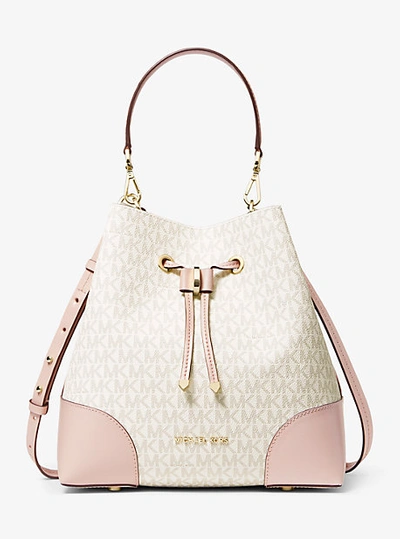 Michael Kors Mercer Gallery Medium Logo Shoulder Bag In Pink